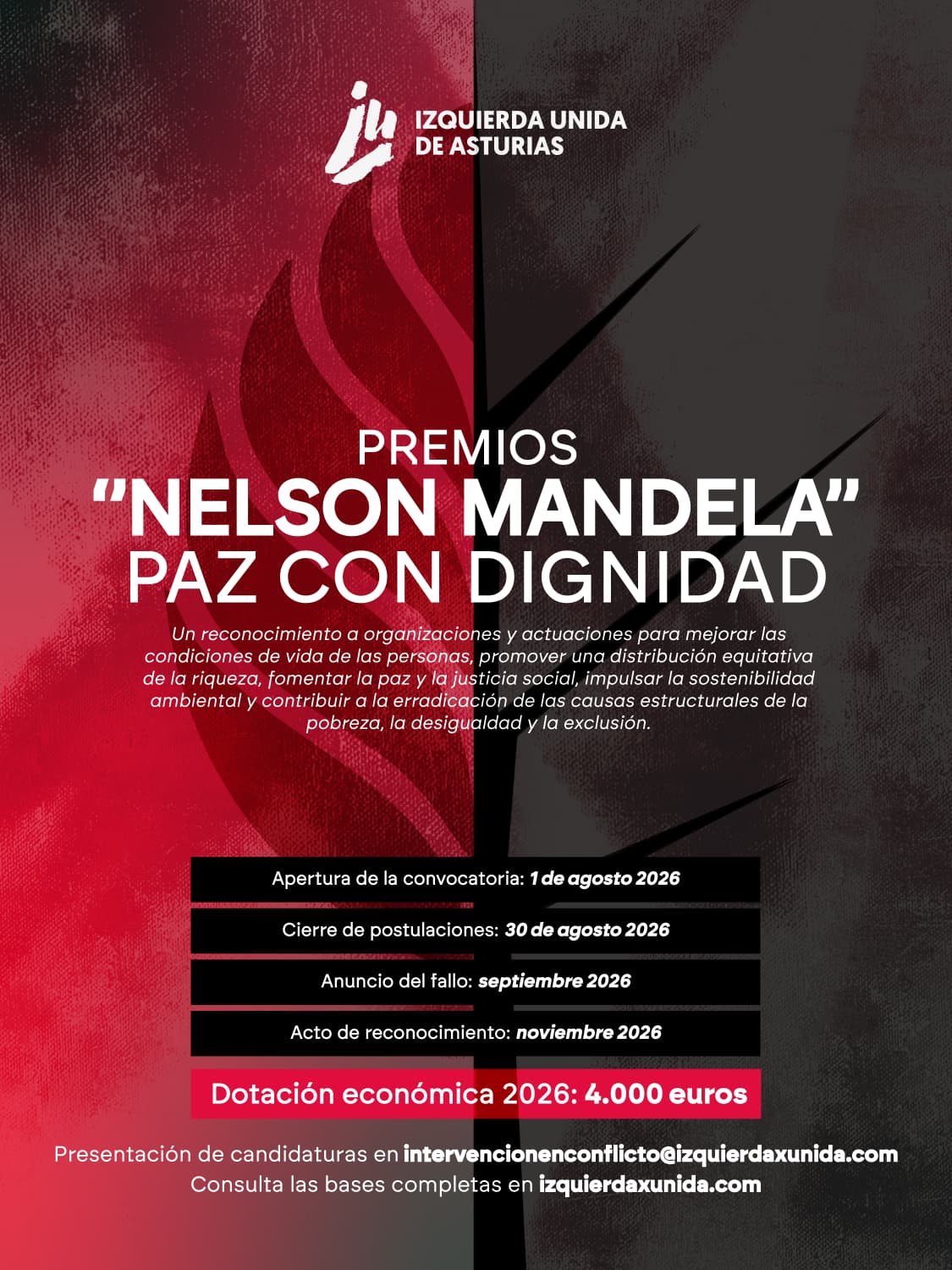 IU de Asturias convoca el galard�n �Nelson Mandela� que se entregar� en noviembre